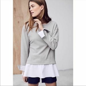 Eri + ali Anthropologie Layered Poplin Sweater